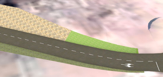 Lignes de profil en long de talus de bord de route