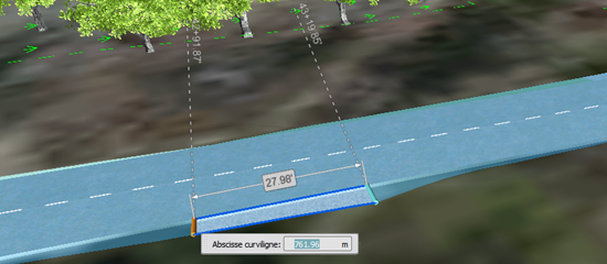 Abscisses curvilignes de talus de bord de route