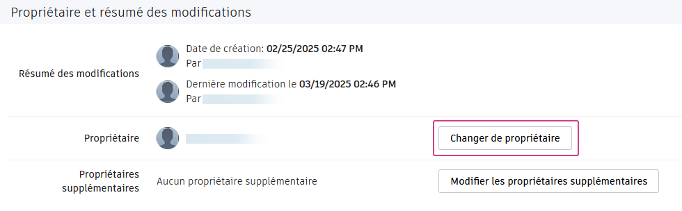 changer de propriétaire