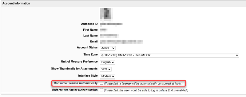 Option Utiliser une licence automatiquement