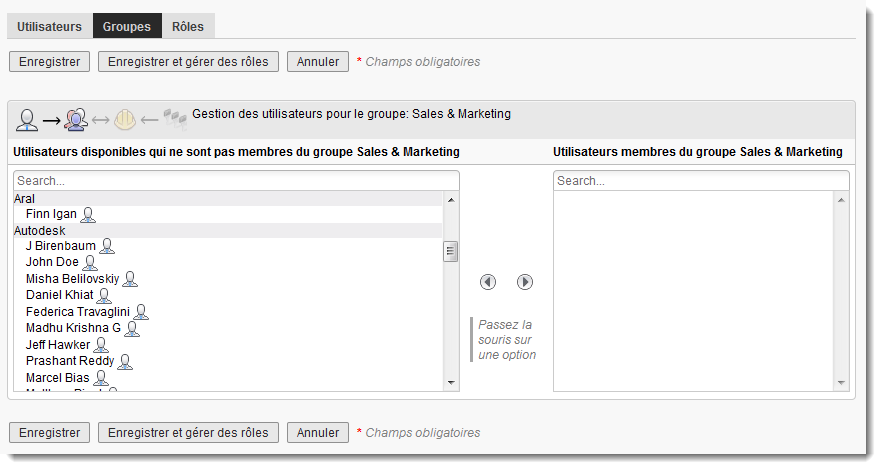 Ajout d’utilisateurs à un groupe