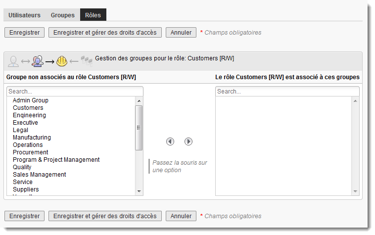 Ajout de groupes à un rôle
