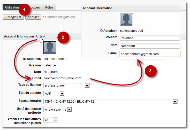 Suppression des liens entre les comptes mappés