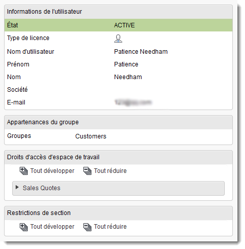 Affichage des détails d’un utilisateur
