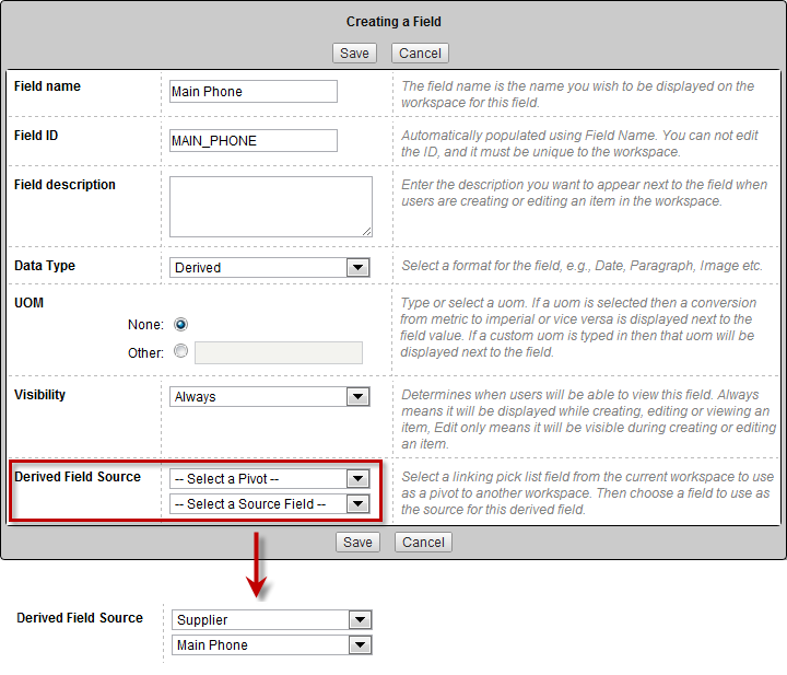 Définition d’un champ Dérivé