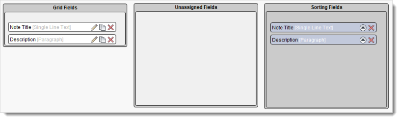 Configuration de la vue de la grille