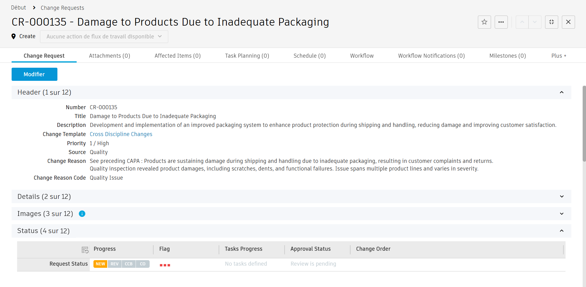 Demande de modification