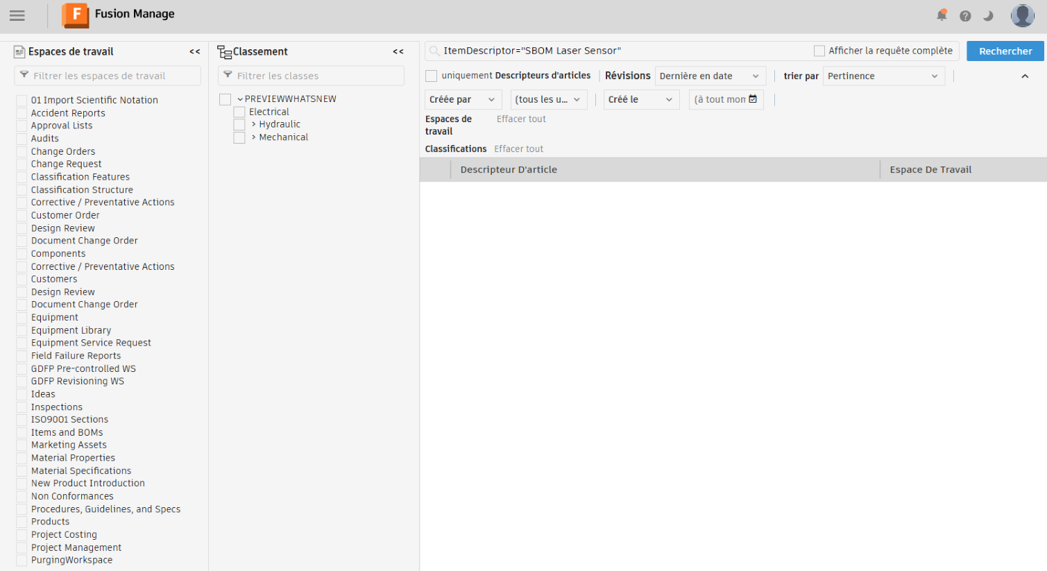 Page de recherche avancée