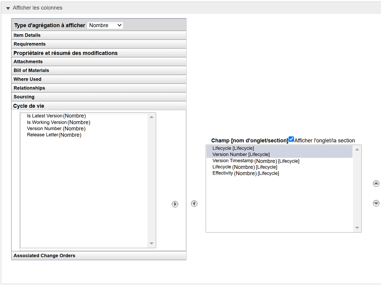 créer des colonnes d’affichage de rapport