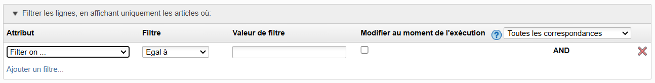 créer un filtre de rapport