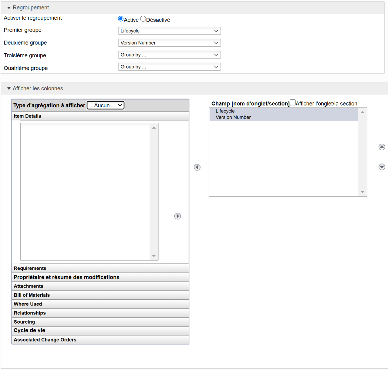 créer un groupe de rapports