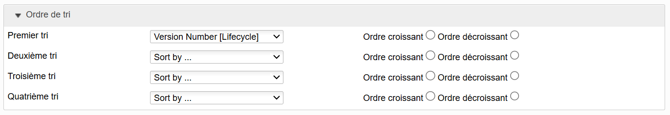 créer un tri de rapport