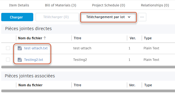 téléchargement des pièces jointes