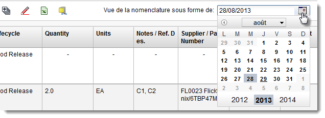 nomenclature, choix de la date au