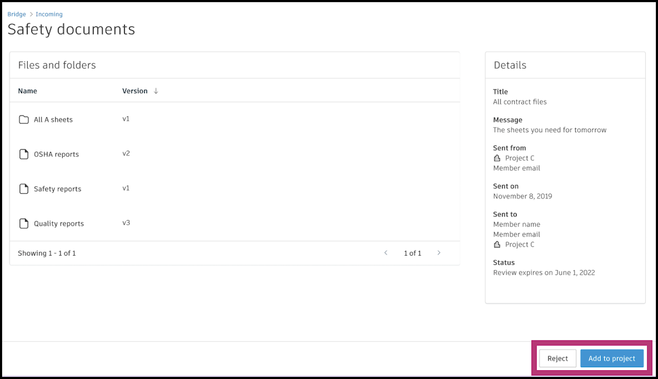 Vérification des fichiers partagés