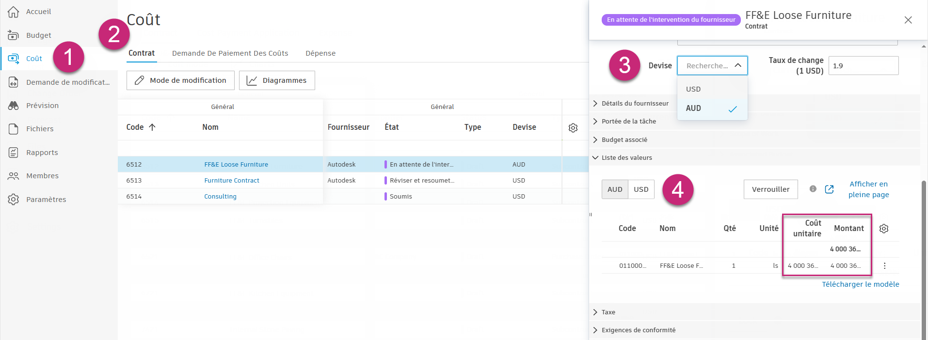 Devises étrangères du contrat