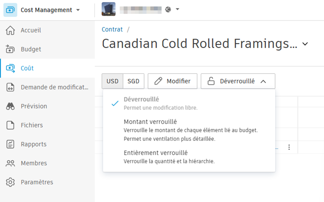 Verrouiller et déverrouiller le contrat