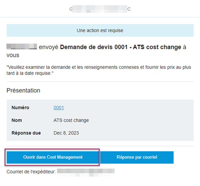 Exemple de courriel au fournisseur