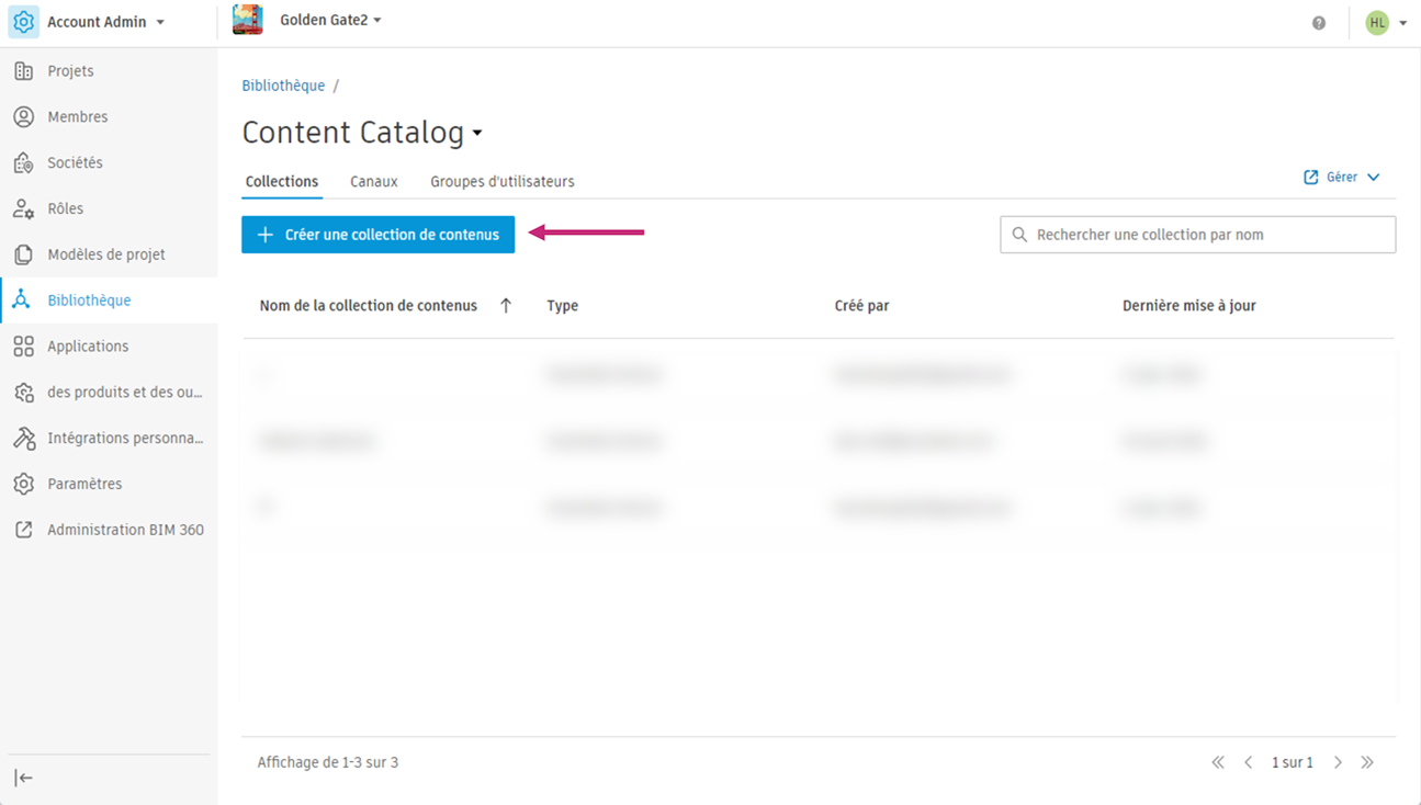 Création de collection de contenu