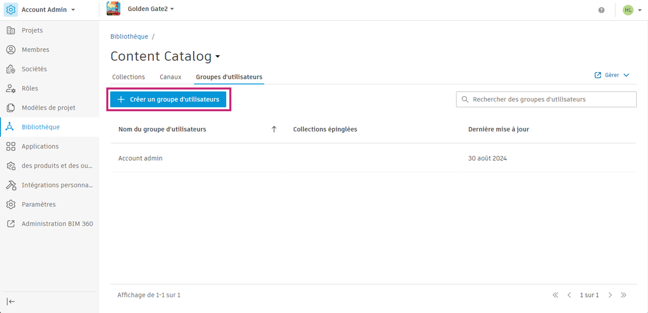 Créer un groupe d'utilisateurs