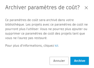 Retirer le paramètre de coût