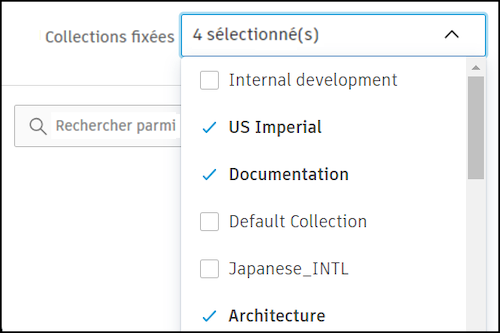 Sélectionner les collections avec punaise