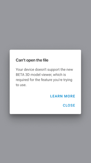 Message d'erreur du visualiseur Android
