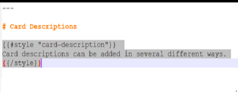Markdown card metadata