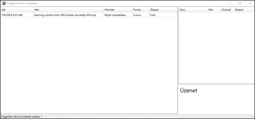 Függőben lévő műveletek