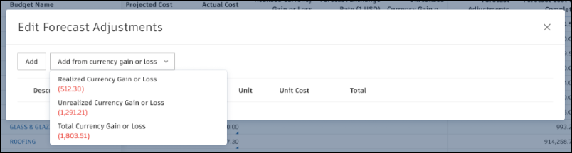 Add From Currency Gain And Loss