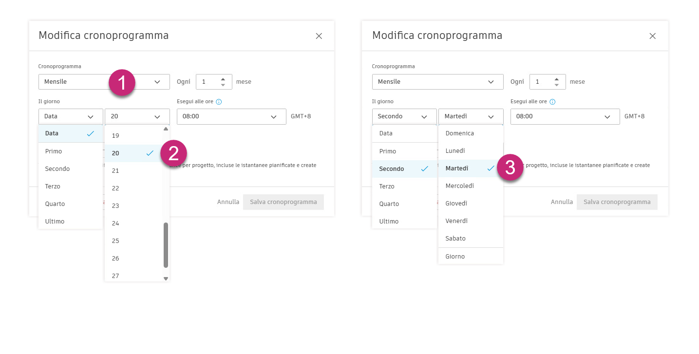 Budget snapshot setting