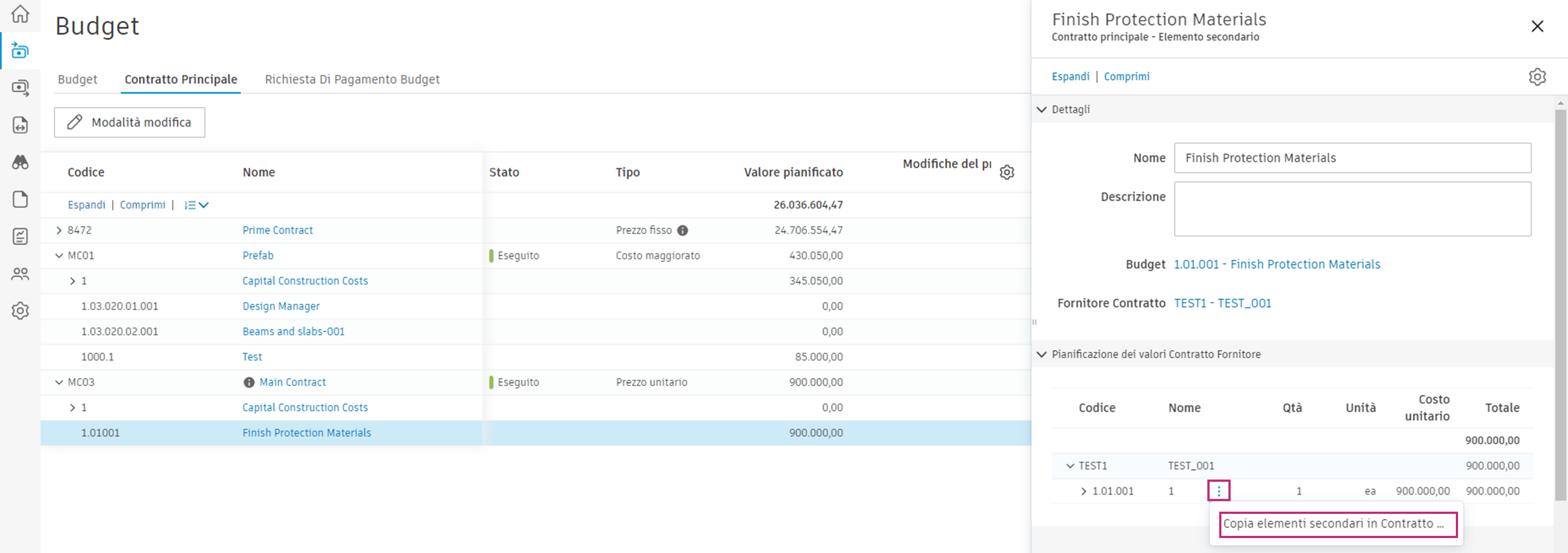 Copy SOV from contract