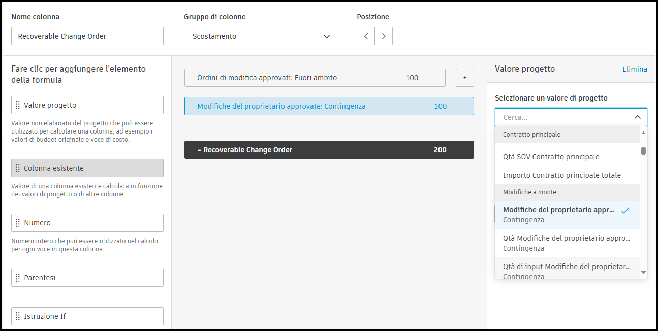 Screenshot of the right side panel displaying value type selection and preview value input field