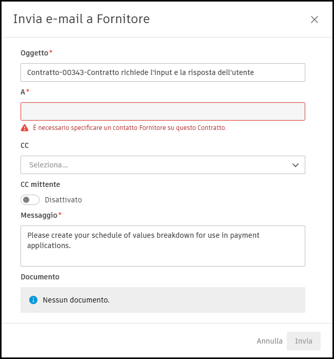 Send email to supplier
