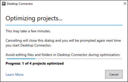 Optimize Projects Dialog