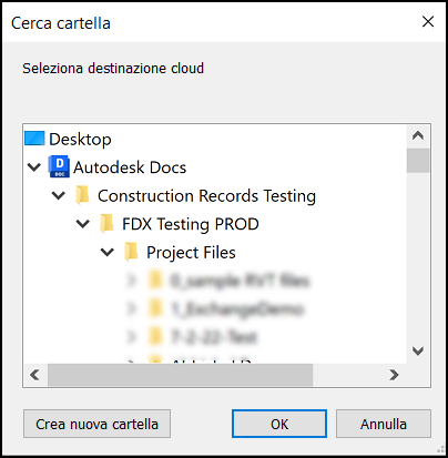 Posizione destinazione cloud