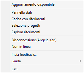 Opzioni del menu della schermata iniziale