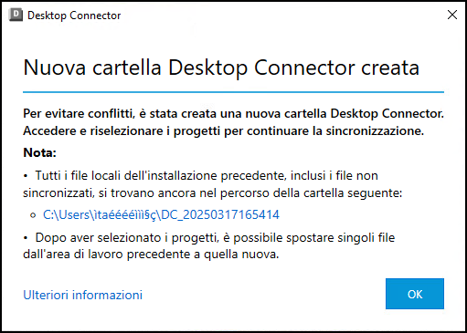 New folder created dialog