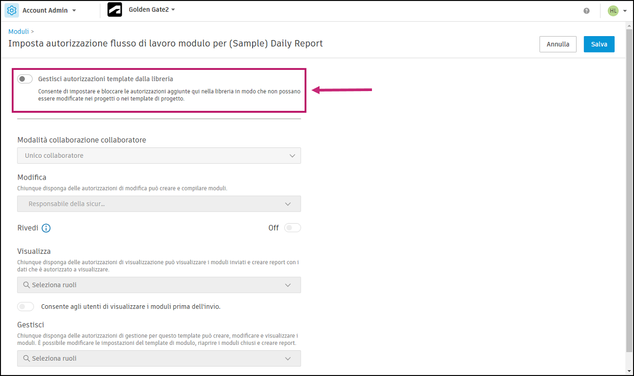 Edit to manage template permissions