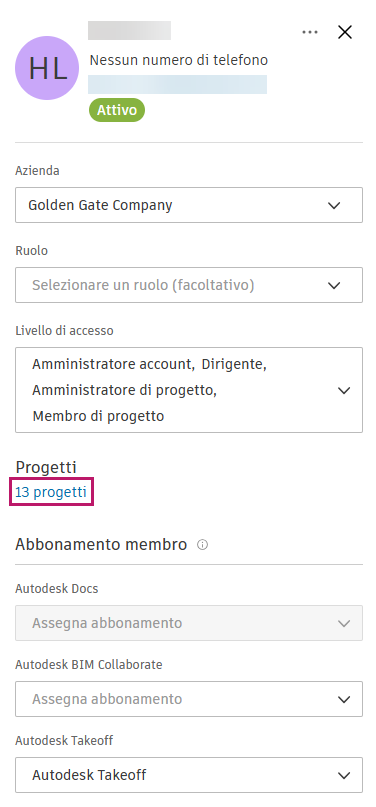 Accesso ai dettagli del membro