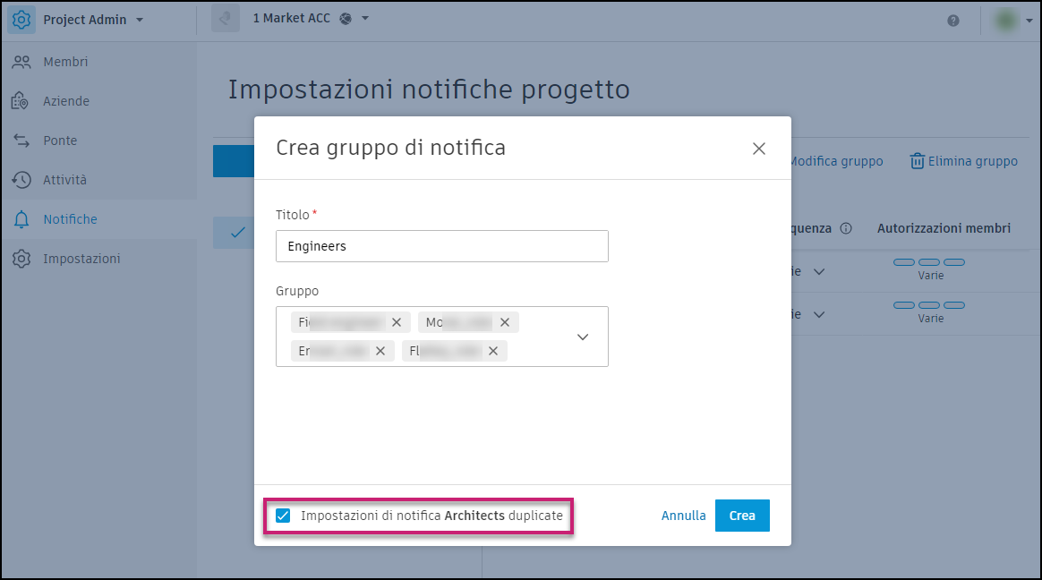 Duplicate Group Settings