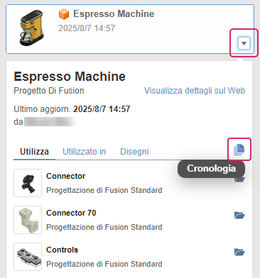 history button in data panel