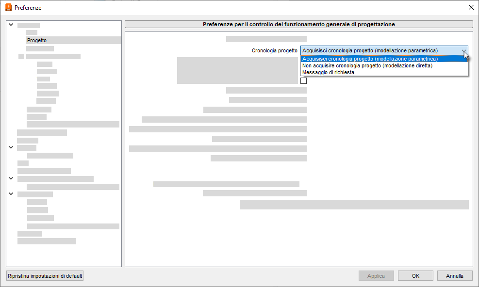 preferences dialog - design history