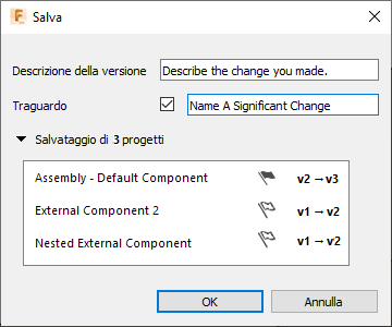 save dialog with milestones - multiple