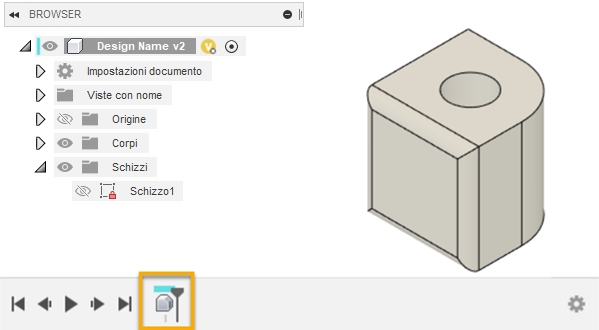 direct to parametric modeling mode example