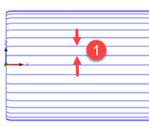 Rotary line toolpath side view