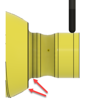 Rotary circle toolpath side view