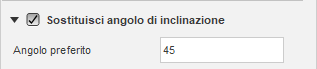 steep and shallow dialog with override tilt setting of 45 degrees