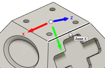 selecting an edge to set the x axis