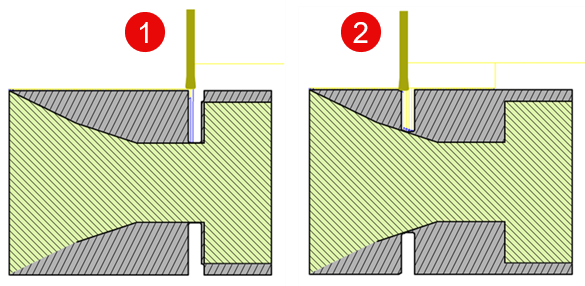 turn groove roughing - tool enters from the side and from the center